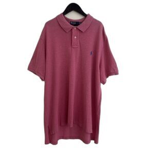 Polo Ralph Lauren Vintage Pique Cotton Slim Custom Fit Polo Pony Logo, Red- XXL